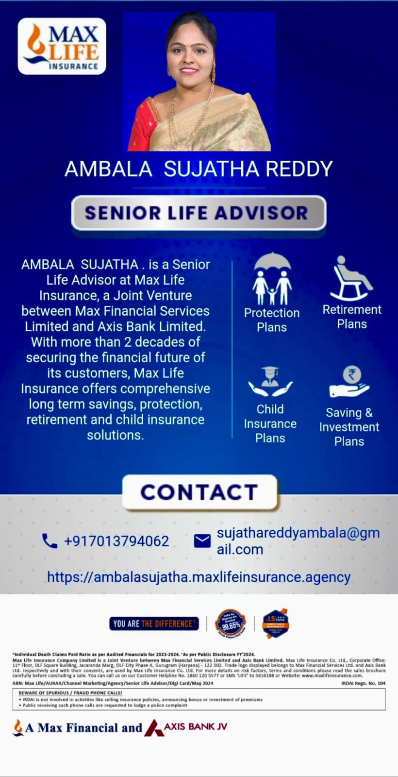 Ambala Sujatha Reddy - Max Life Insurance